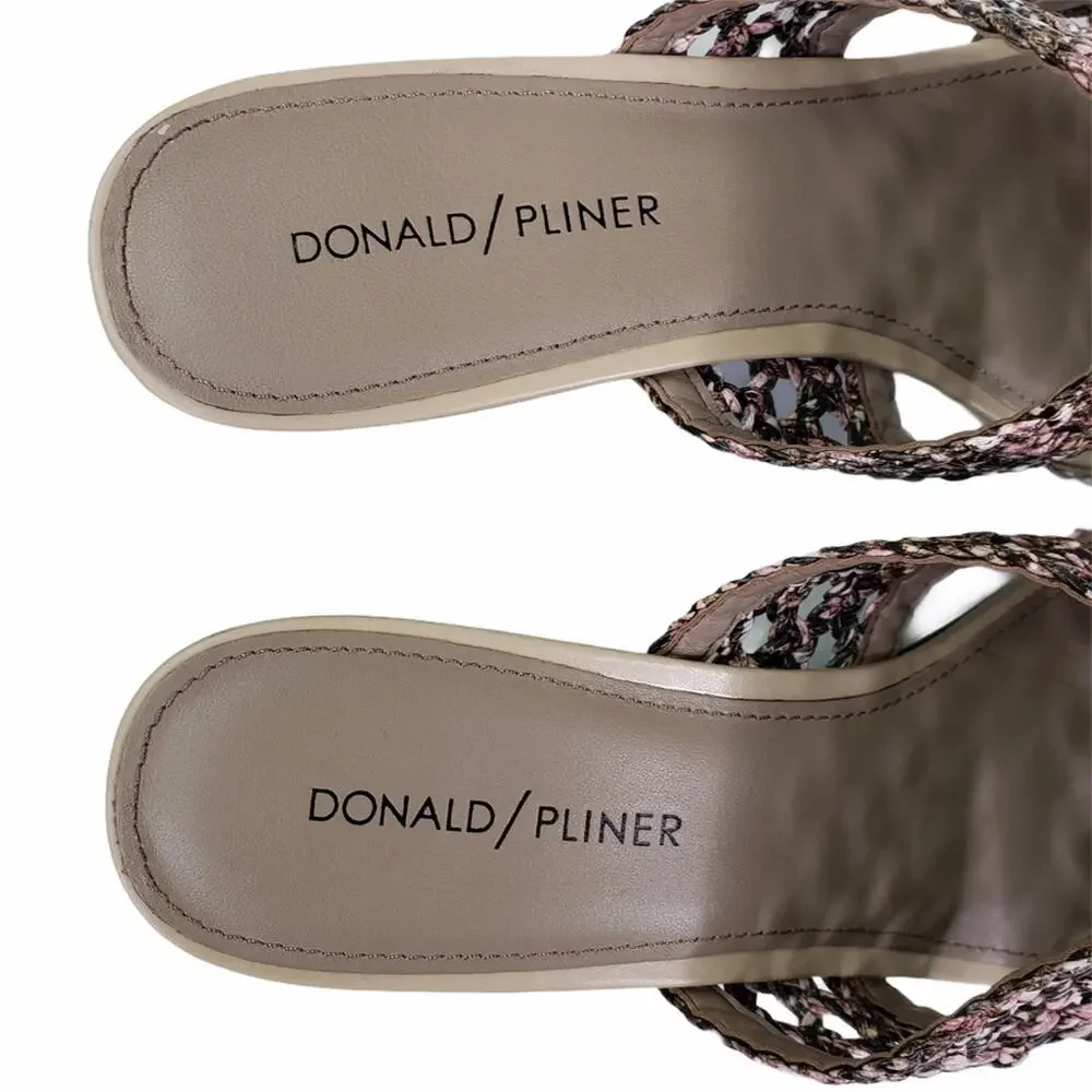 Donald Pliner Albi Woven Slide Leather Sandal Womens 8 Medium NEW